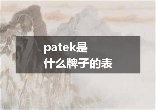 patek是什么牌子的表