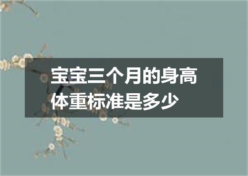 宝宝三个月的身高体重标准是多少
