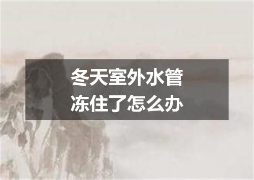 冬天室外水管冻住了怎么办