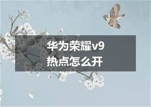 华为荣耀v9热点怎么开