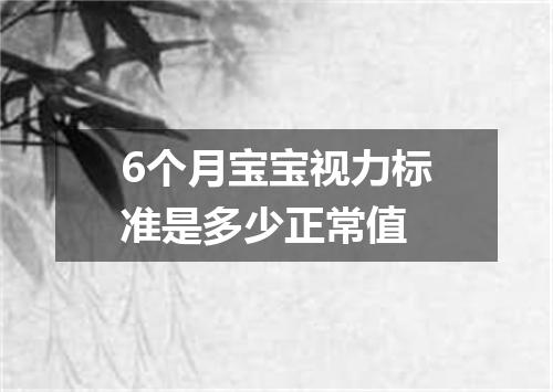 6个月宝宝视力标准是多少正常值