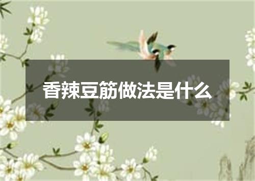 香辣豆筋做法是什么