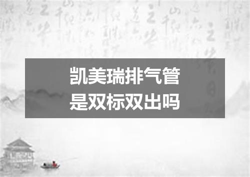凯美瑞排气管是双标双出吗