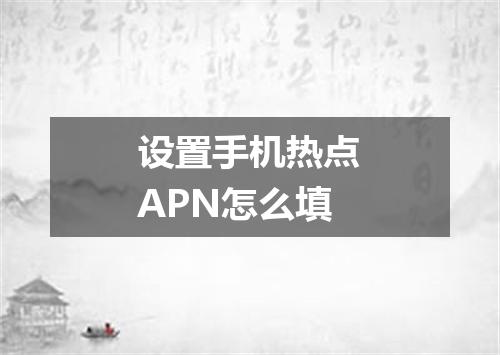 设置手机热点APN怎么填