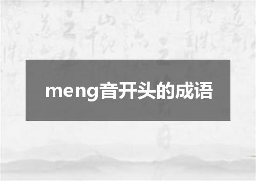 meng音开头的成语