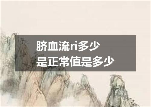 脐血流ri多少是正常值是多少