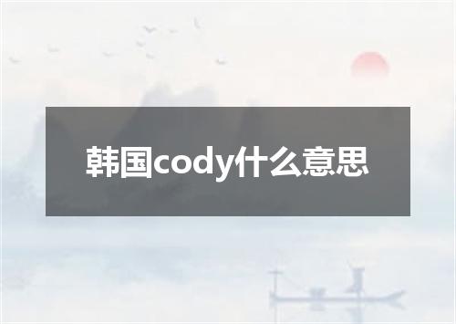 韩国cody什么意思