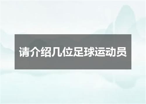 请介绍几位足球运动员