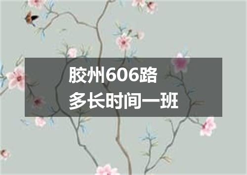 胶州606路多长时间一班