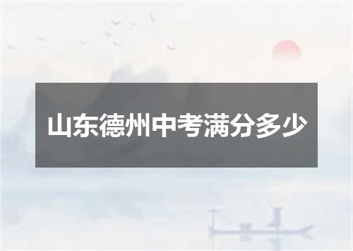 山东德州中考满分多少
