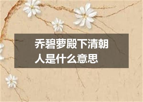 乔碧萝殿下清朝人是什么意思