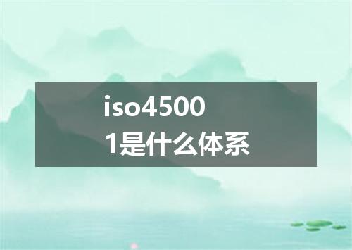 iso45001是什么体系