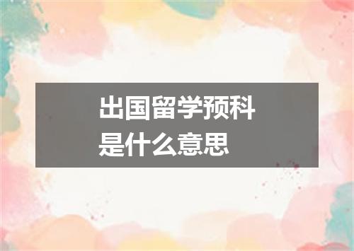 出国留学预科是什么意思