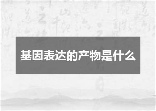 基因表达的产物是什么