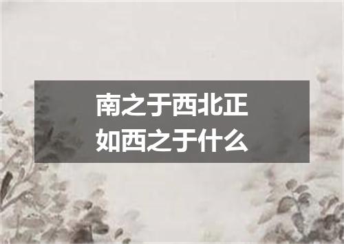 南之于西北正如西之于什么