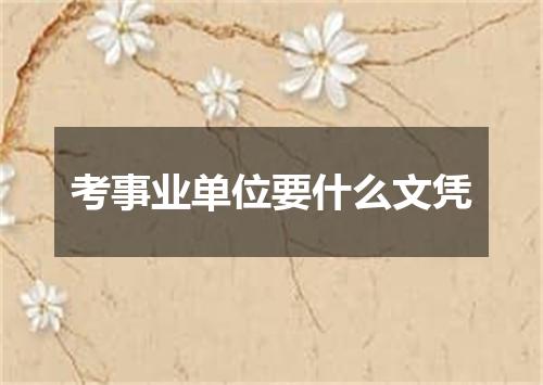 考事业单位要什么文凭