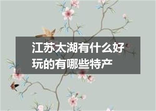江苏太湖有什么好玩的有哪些特产