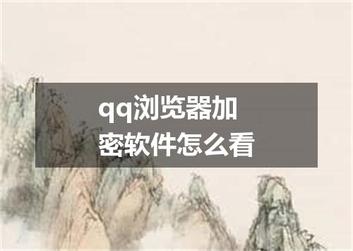 qq浏览器加密软件怎么看