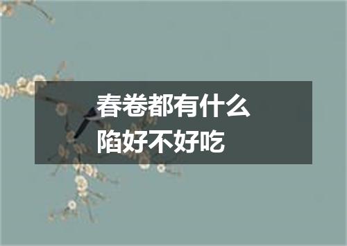 春卷都有什么陷好不好吃