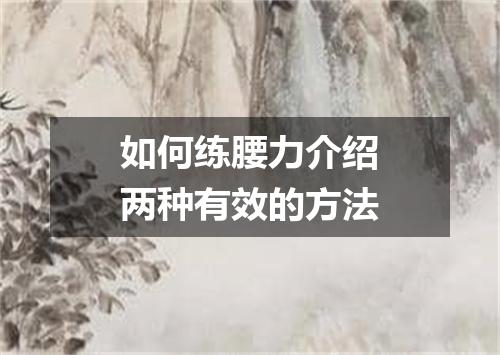 如何练腰力介绍两种有效的方法