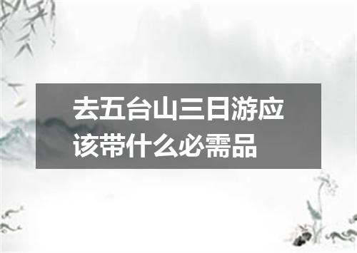 去五台山三日游应该带什么必需品