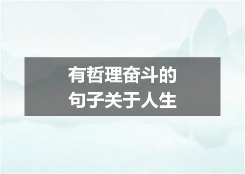 有哲理奋斗的句子关于人生