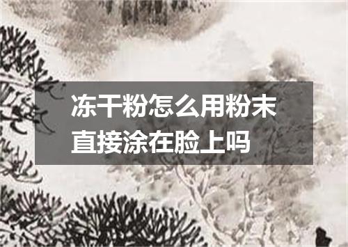 冻干粉怎么用粉末直接涂在脸上吗