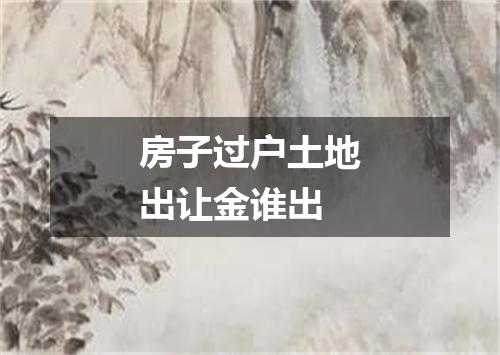 房子过户土地出让金谁出