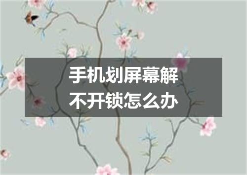手机划屏幕解不开锁怎么办