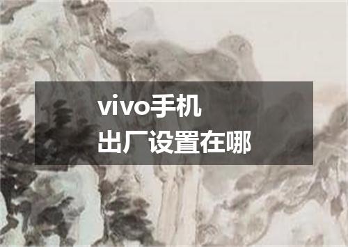 vivo手机出厂设置在哪