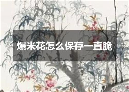 爆米花怎么保存一直脆