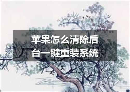 苹果怎么清除后台一键重装系统