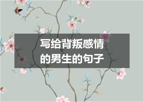 写给背叛感情的男生的句子