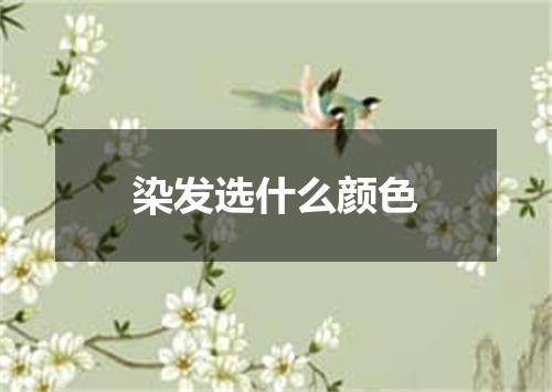 染发选什么颜色