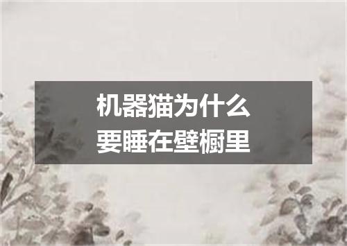 机器猫为什么要睡在壁橱里