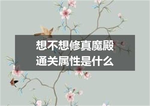 想不想修真魔殿通关属性是什么