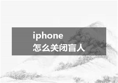 iphone怎么关闭盲人