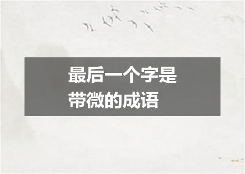 最后一个字是带微的成语