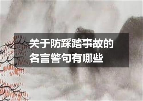 关于防踩踏事故的名言警句有哪些