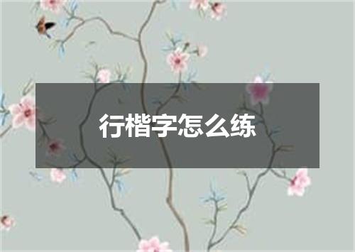 行楷字怎么练
