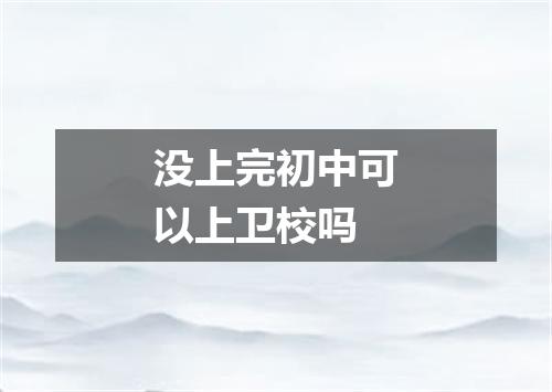 没上完初中可以上卫校吗