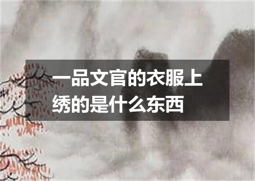 一品文官的衣服上绣的是什么东西