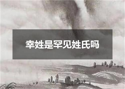 幸姓是罕见姓氏吗