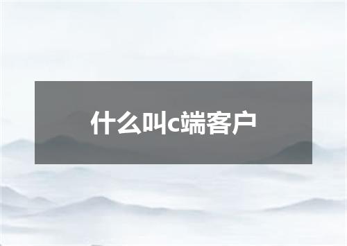 什么叫c端客户