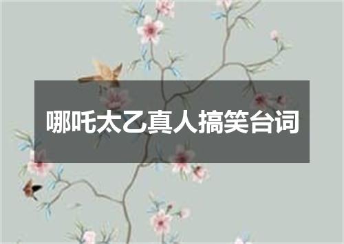 哪吒太乙真人搞笑台词