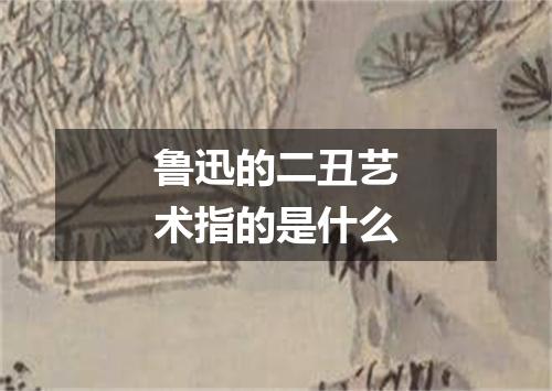 鲁迅的二丑艺术指的是什么