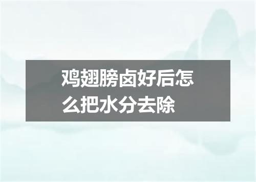 鸡翅膀卤好后怎么把水分去除
