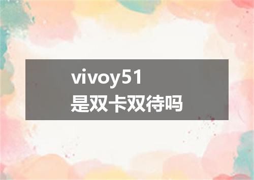 vivoy51是双卡双待吗