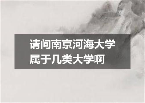 请问南京河海大学属于几类大学啊