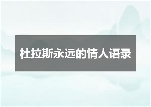 杜拉斯永远的情人语录